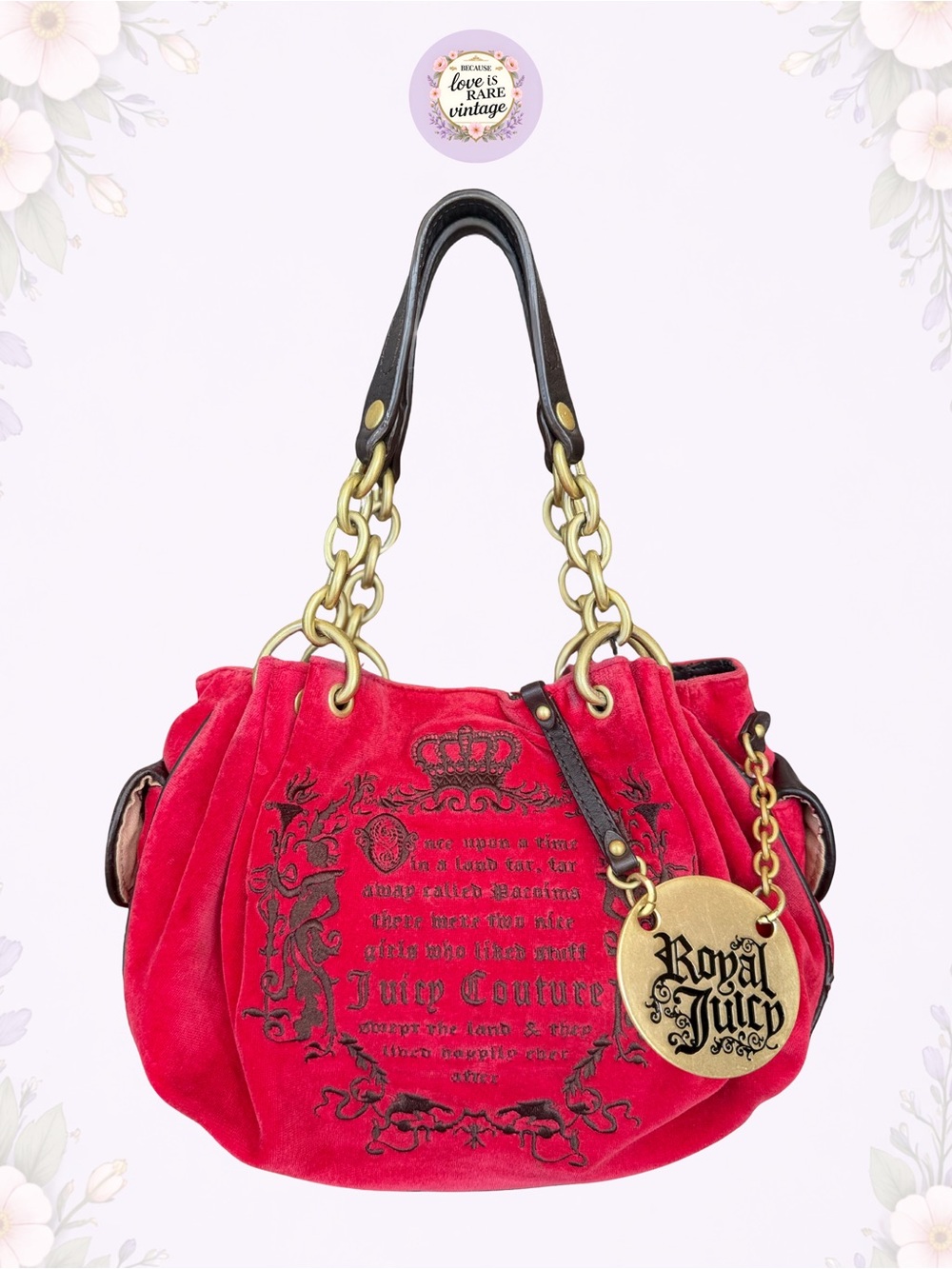 Juicy Couture Pink Velour Fairytale Fluffy • Juicy Tale Shoulder Bag